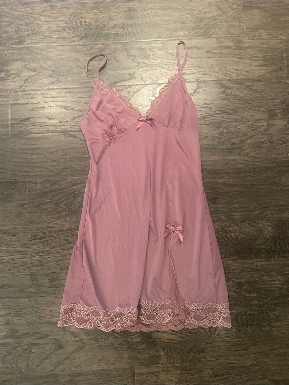 Women’s Lace-Trim Slip Nightdress Pajamas - Light Purple Size Small